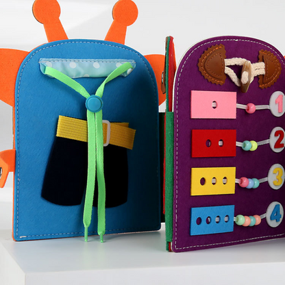 Montessori Learning and Activity Book in Giraffe Design