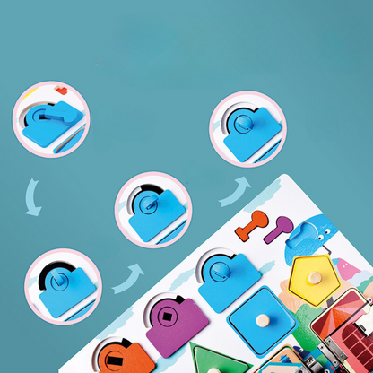 Montessori Activity Board with Various Tasks