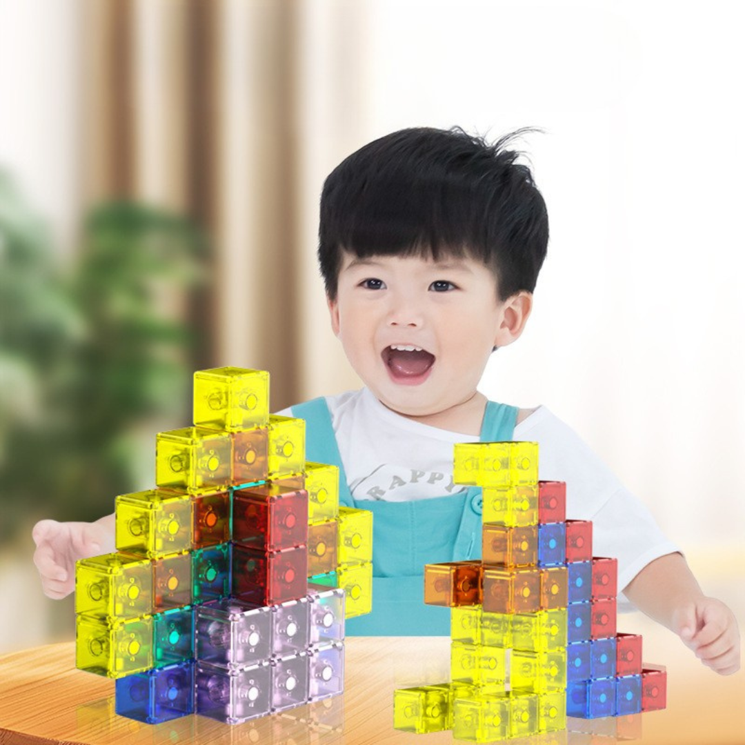 Child-safe Montessori magnetic cube toy