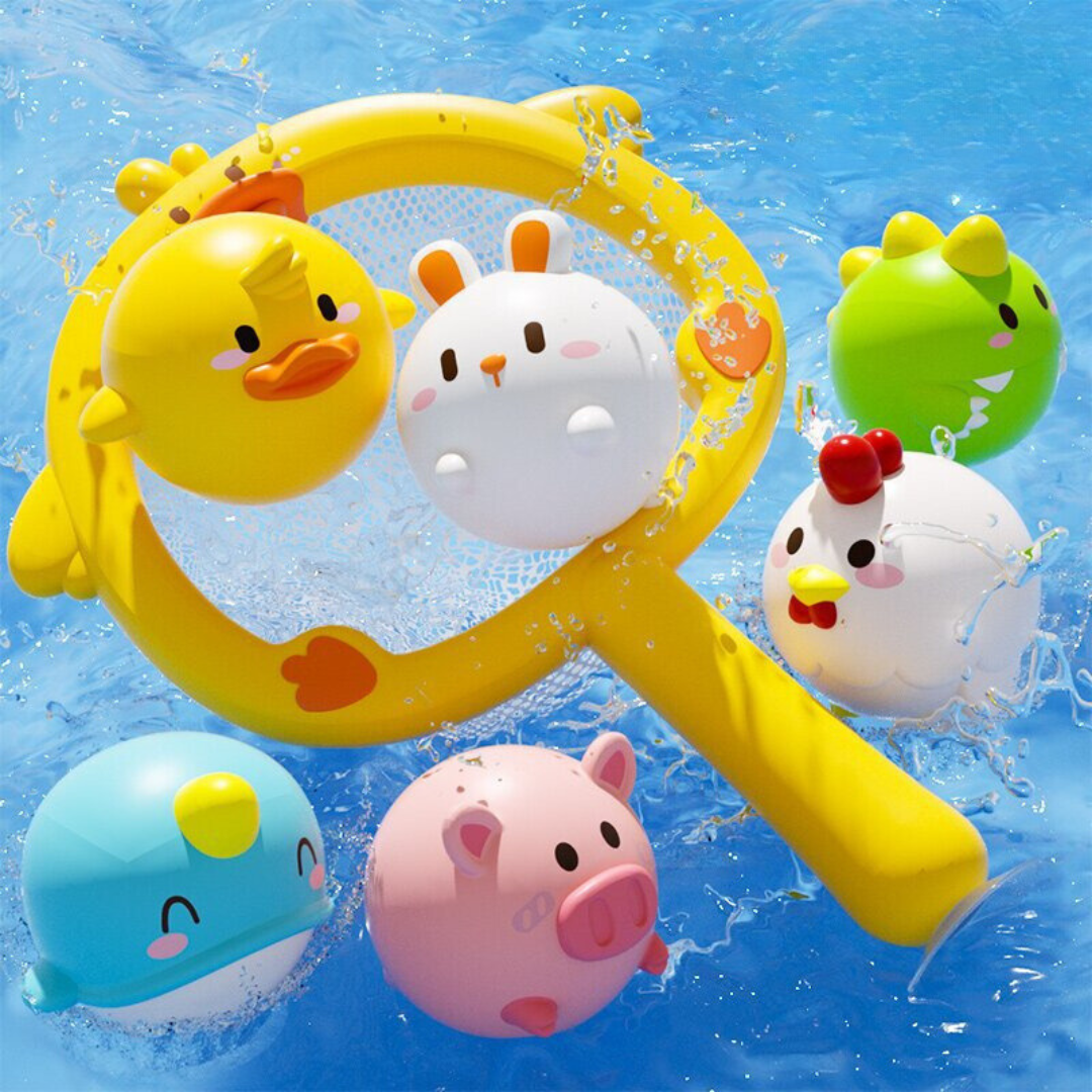Self-Luminous Bath Toy with Landing Net