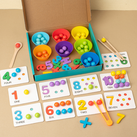 Montessori Ball Number and Colour Sorting Set for Learning to Count