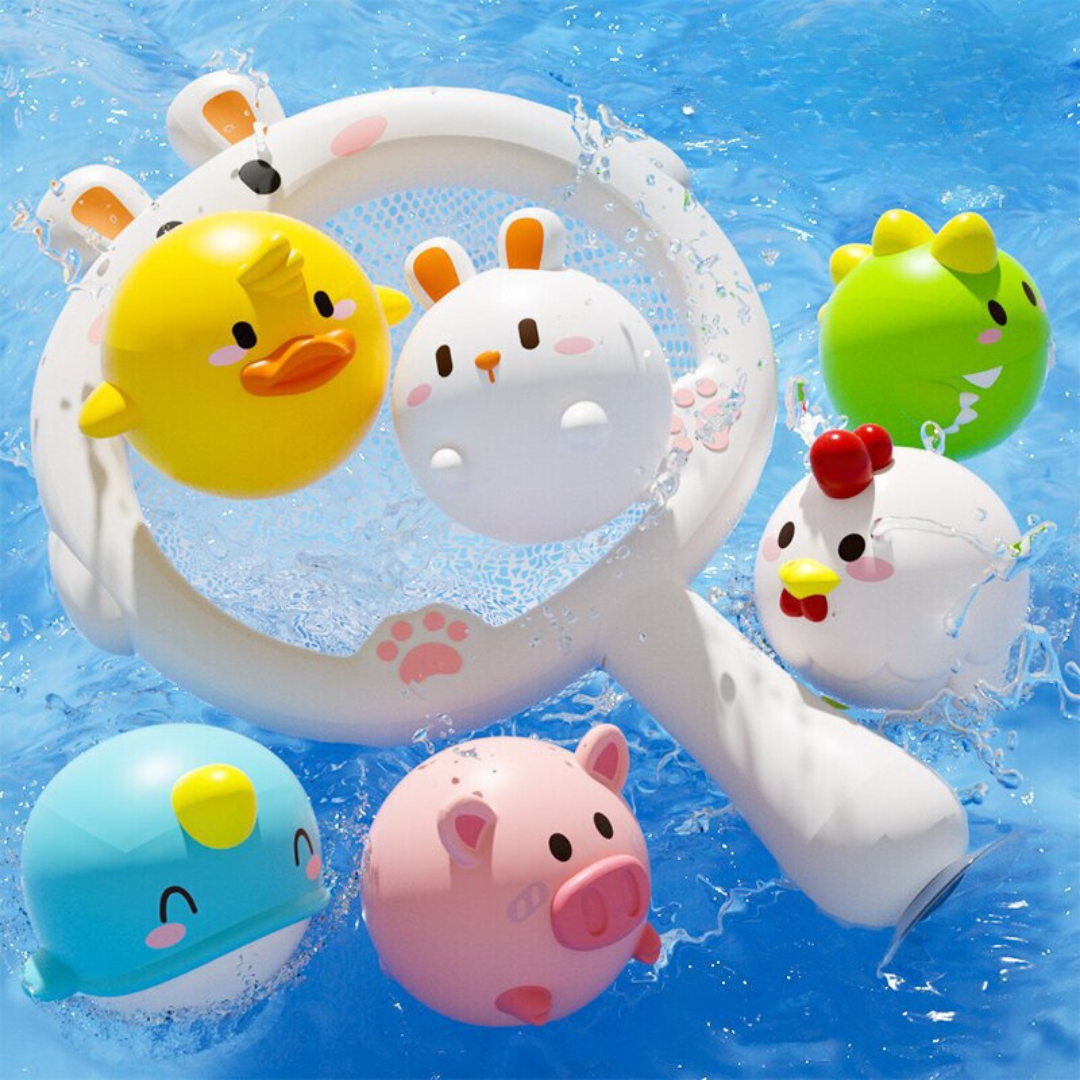 Self-Luminous Bath Toy with Landing Net