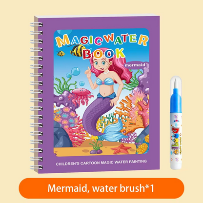Magic Self Erasing Water Painting Book Set with Water Brush (Set of 6)