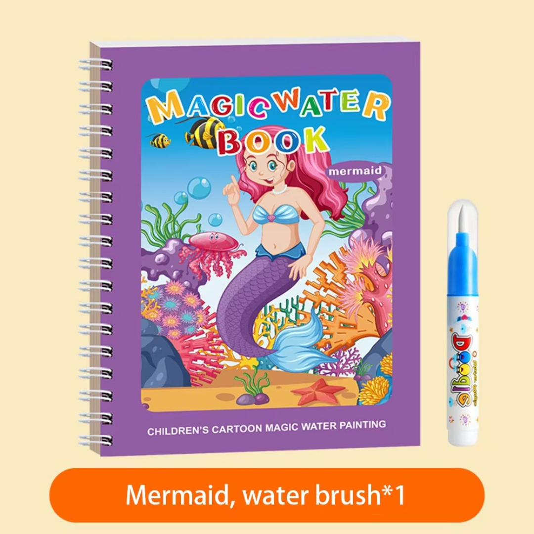 Magic Self Erasing Water Painting Book Set with Water Brush