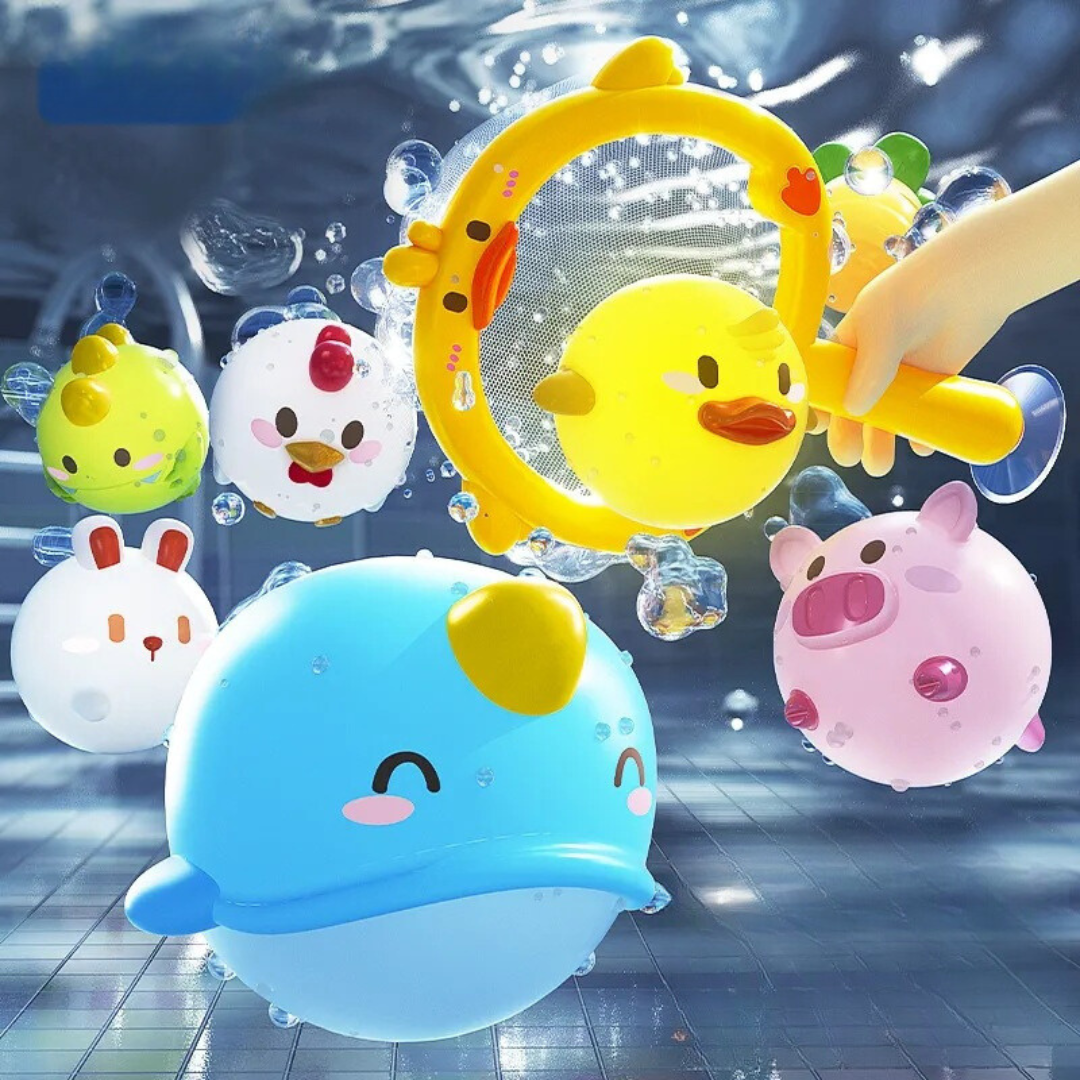 Self-Luminous Bath Toy with Landing Net