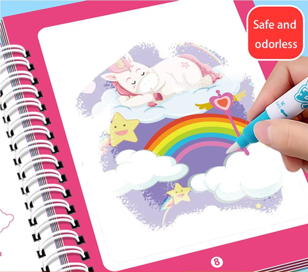 Magic Self Erasing Water Painting Book Set with Water Brush (Set of 6)