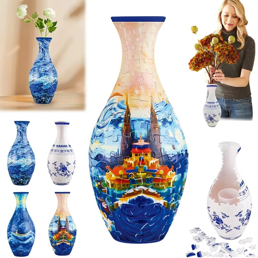 Elegant 3D puzzle vase - Suitable for real flowers