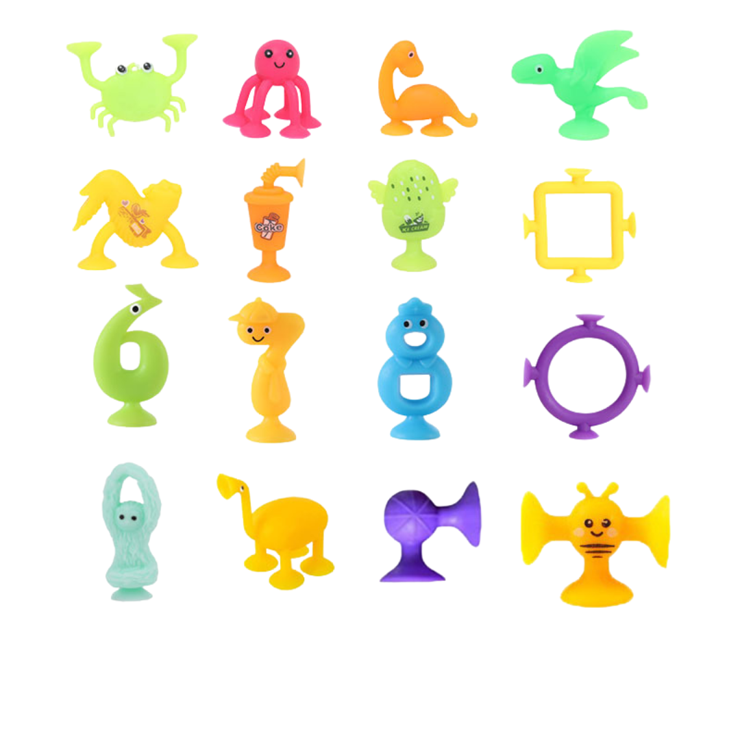 Educational suction cup letters and numbers toy