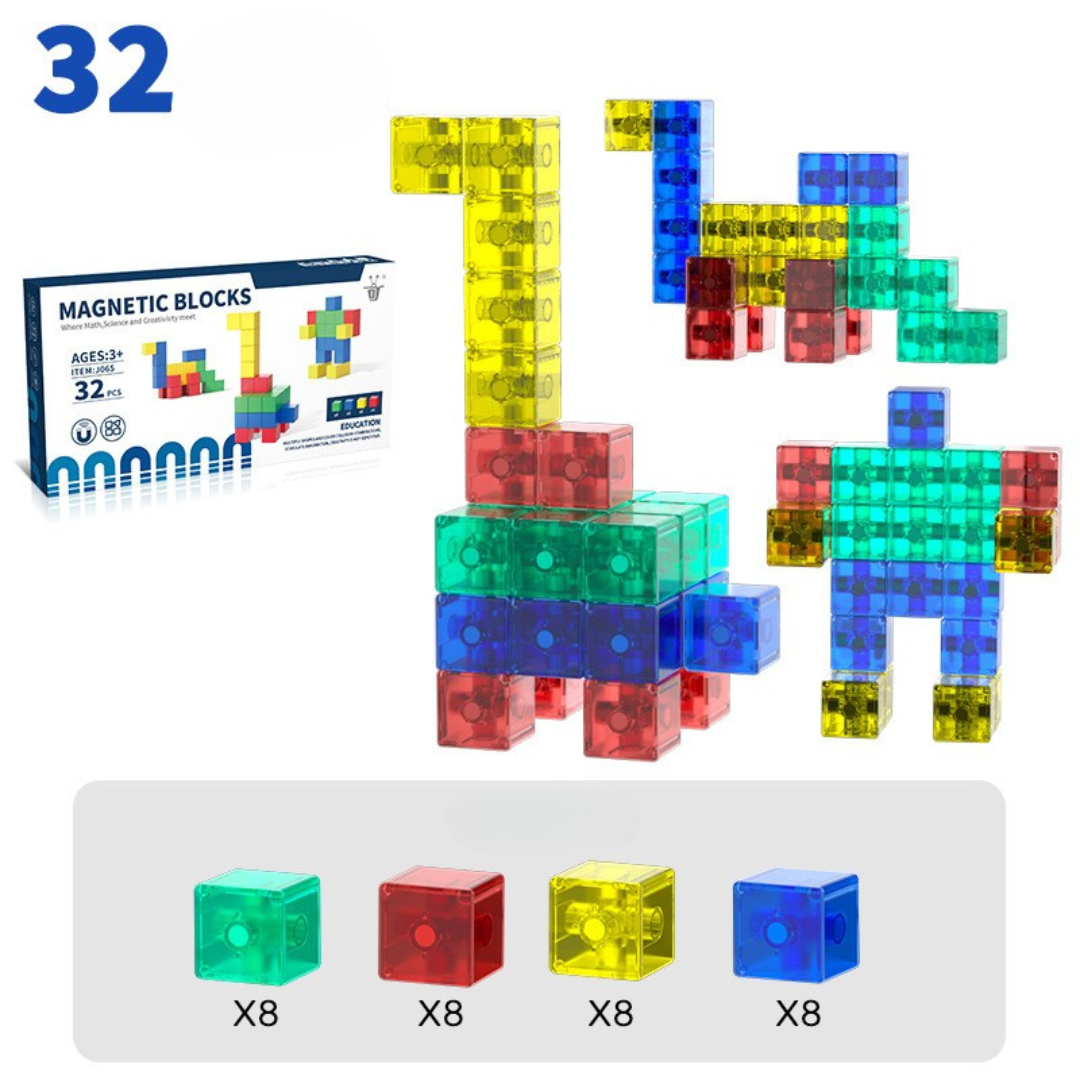 Child-safe Montessori magnetic cube toy