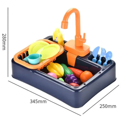 Dishwashing Sink Toy with Running Water