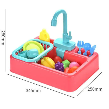 Dishwashing Sink Toy with Running Water