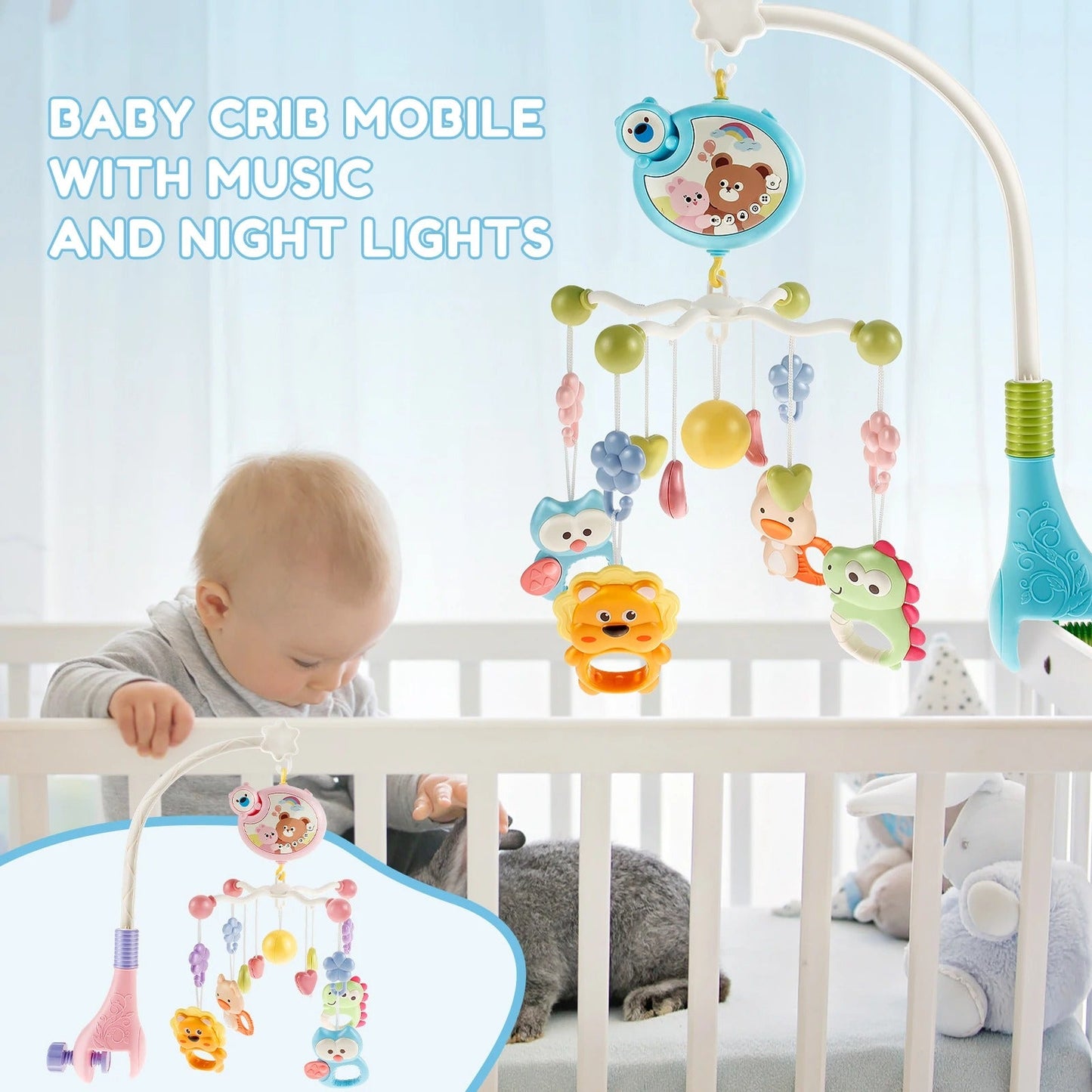 Baby crib music mobile rattle toy