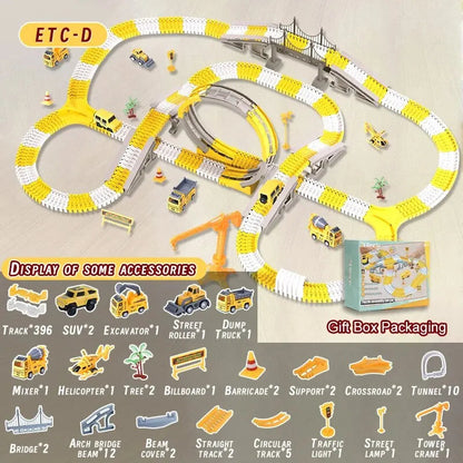 Adventure race track with track cars