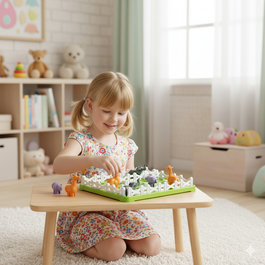 Montessori Farm Animal Puzzle and Learn Game