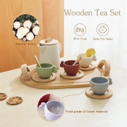 Wood and Silicone Tea Set
