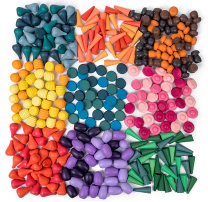 Rainbow Blocks - Wooden Building Bricks