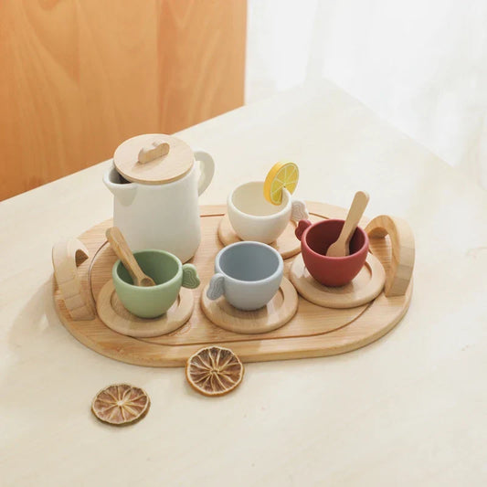 Wood and Silicone Tea Set