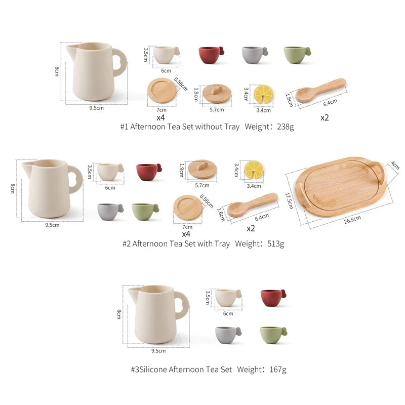Wood and Silicone Tea Set