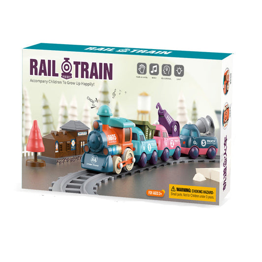 Musical train toy with various trailers