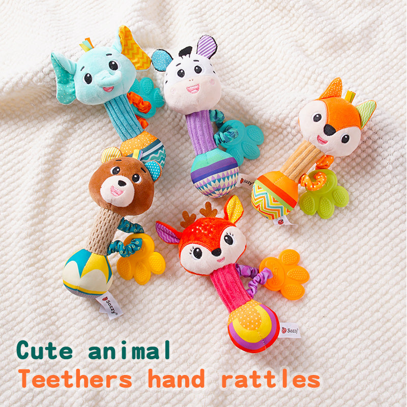 Soothing silicone plush toy for teething babies