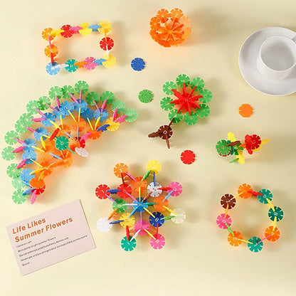 Flake-shaped Montessori Building Blocks