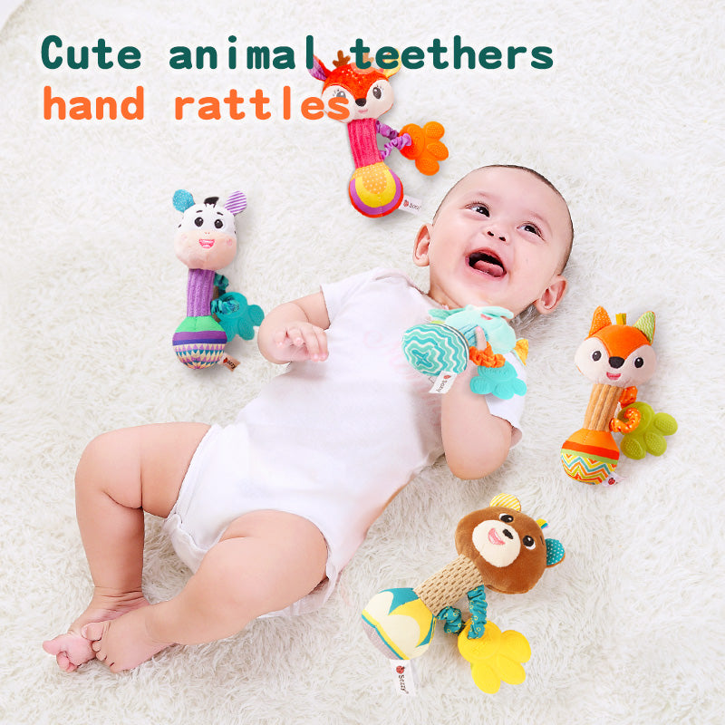 Soothing silicone plush toy for teething babies