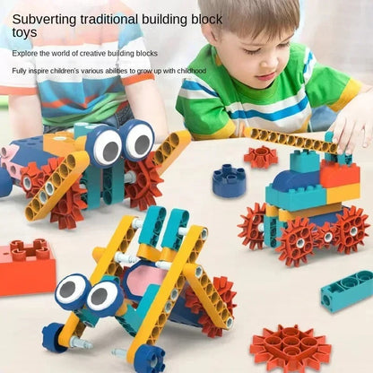 Science and education building blocks with motor