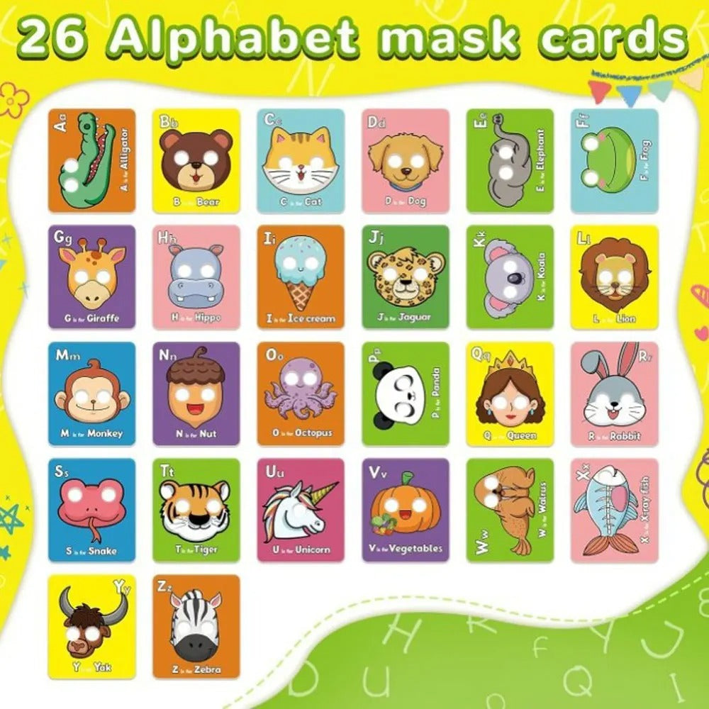Alphabet flashcards with animal designs