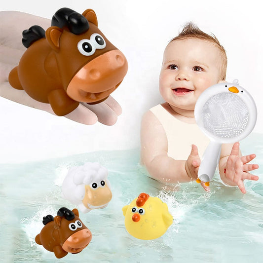 Self-Illuminating Bath Toy with Net