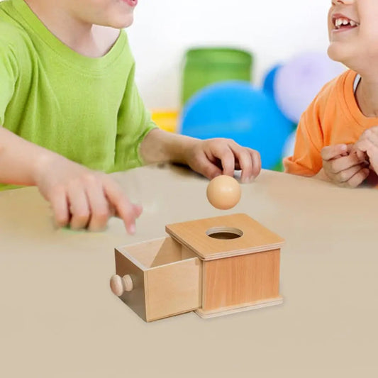 Montessori Wooden Box with Ball for Toddlers