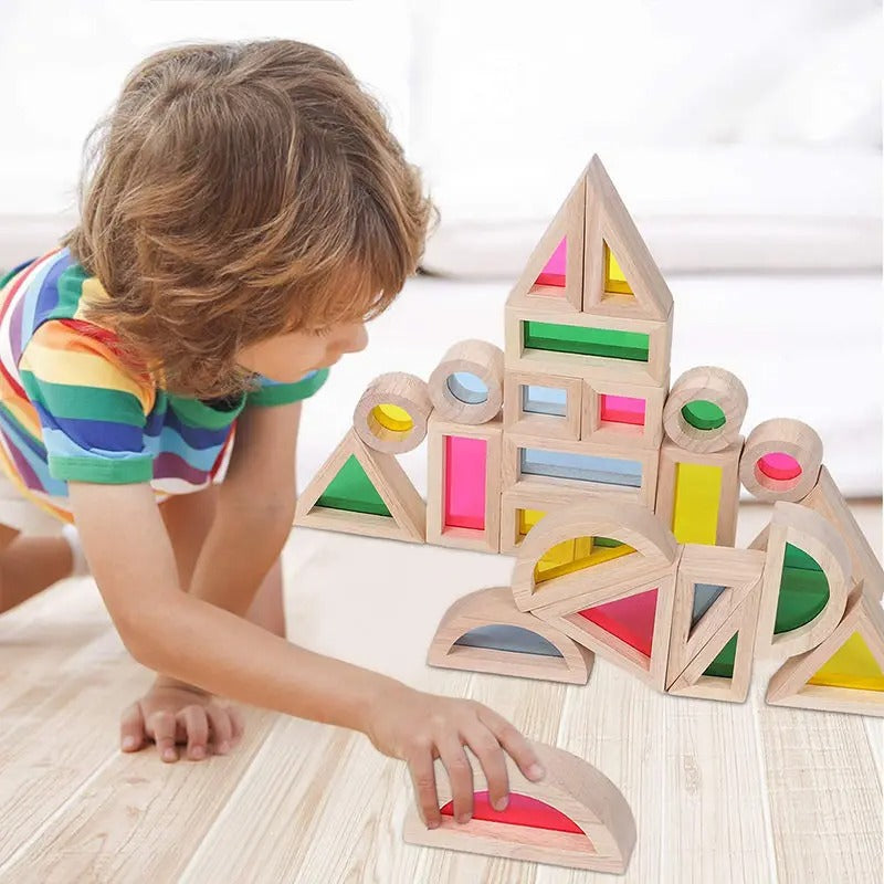 Montessori Wooden Window Building Blocks