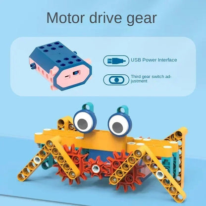 Science and education building blocks with motor