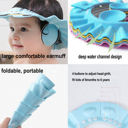 Baby water ear and face protection for bathing and showering