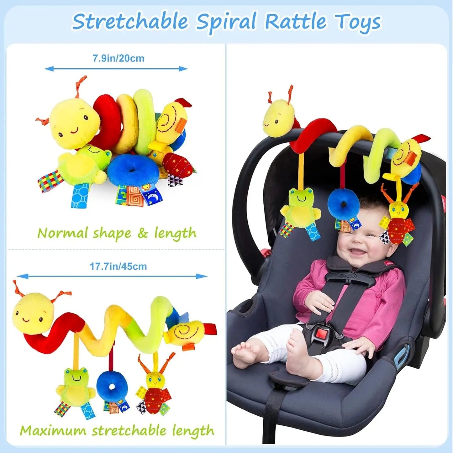 3in1 caterpillar rattle toy for home and on the go