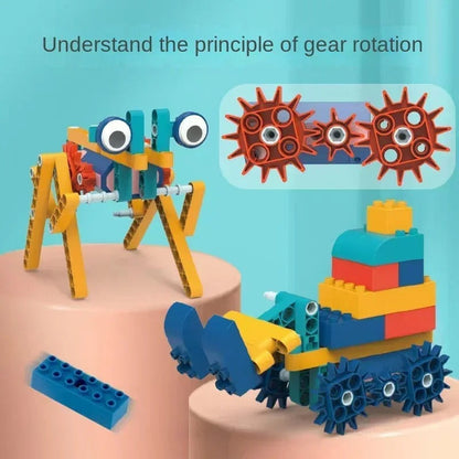 Science and education building blocks with motor
