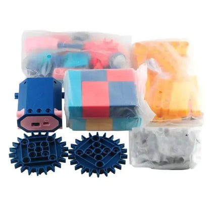 Science and education building blocks with motor