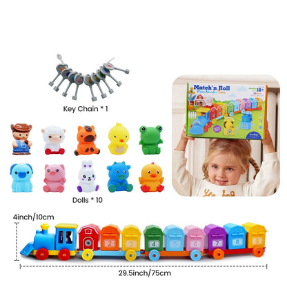Educational Montessori Farm Number Train Toy