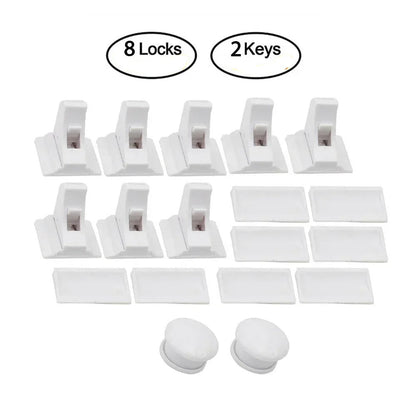 Magnetic child proofing cabinet and door lock set