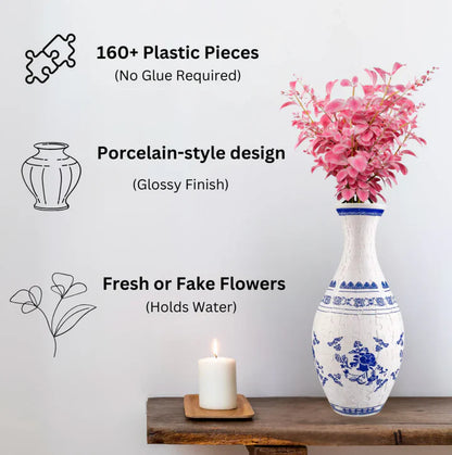 Elegant 3D puzzle vase - Suitable for real flowers