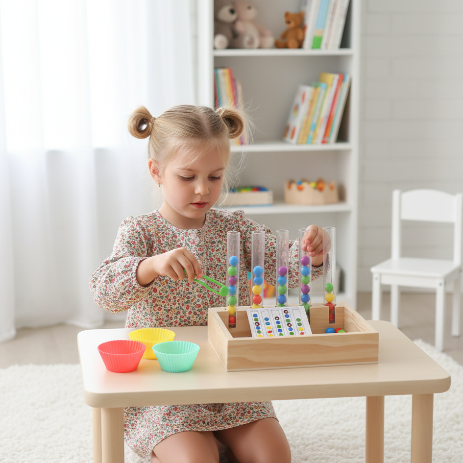 Montessori Test Tube Colours and Numbers Play and Learning Set