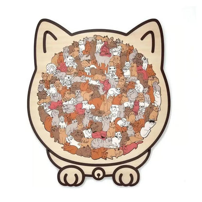 Wooden Cat Shape Puzzle